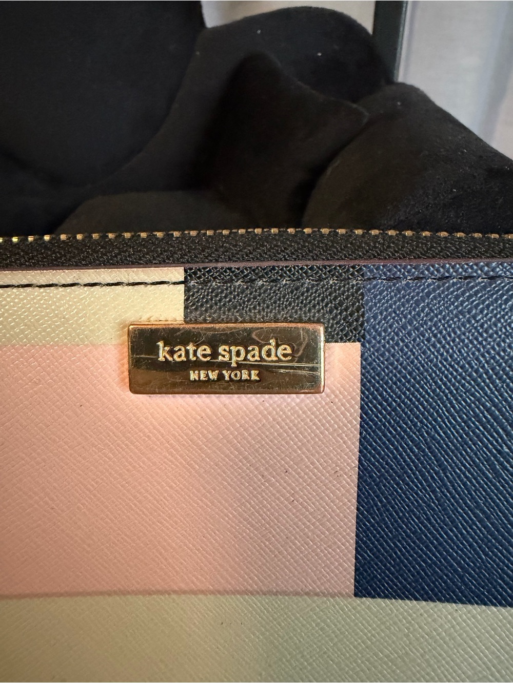 Kate Spade Cameron Colorblock Geometric Large Continental Wallet Saffiano - Picture 3 of 9
